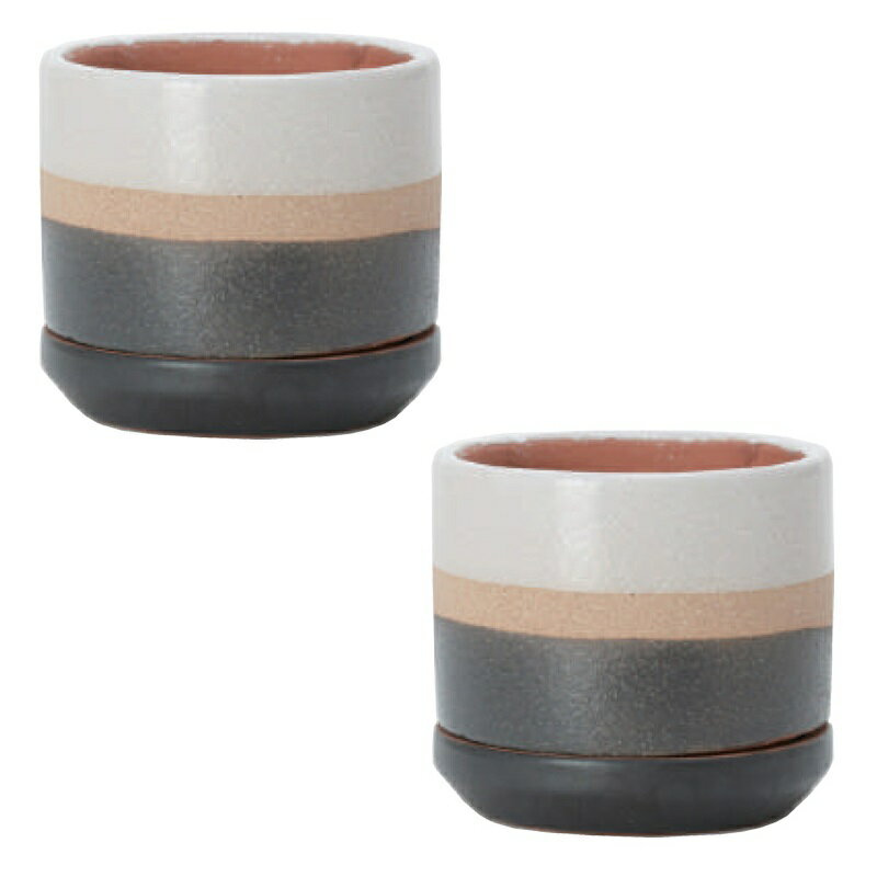 花・観葉植物用ポット キルシ 10 T ceramic （2個入り） 71091 受皿付き （代引き不可） ミニポット プ..
