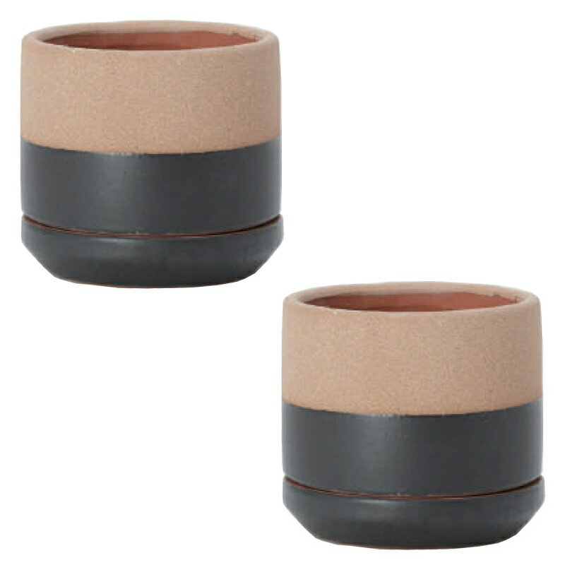 花・観葉植物用ポット キルシ 10 K ceramic （2個入り） 71092 受皿付き （代引き不可） ミニポット プ..