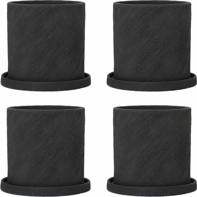 花・観葉植物用ポット エッシ 16 H ceramic （4個入り） 72027 受皿付き （代引き不可） 小型ポット プ..