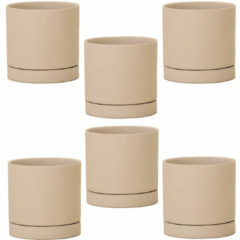 花・観葉植物用ポット ルーツ 11 L ceramic （6個入り） 84057 受皿付き （代引き不可） ミニポット プ..