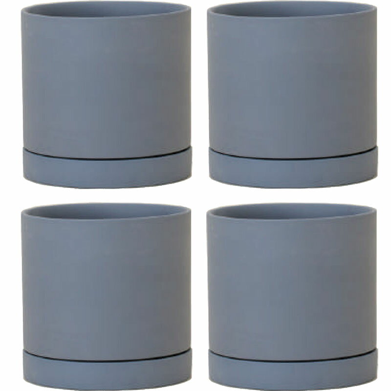 花・観葉植物用ポット ルーツ 15 B ceramic （4個入り） 84060 受皿付き （代引き不可） 小型ポット プ..