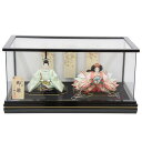 雛人形 親王ケース入り 小出松寿 高雄 京十二番 グリーン唐草牡丹 hn399 hs297 幅59cm 悠華ケース 2人 (24hina-ya-to0305) ...