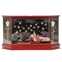 雛人形 親王ケース入り 雛ごよみ 有職 柳S hn144 hs378 幅57cm 六角メタリックレッドケース 2人 (24hina-ya-to0389) ひな人...