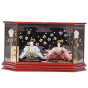 雛人形 親王ケース入り 小出松寿 高雄 京十二番 ブルー桜 hn397 hs378 幅57cm 六角メタリックレッドケース 2人 (24hina-ya-to03...