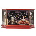 雛人形 親王ケース入り 小出松寿 京刺繍 京十二番 四君子 hn193 hs378 幅57cm 六角メタリックレッドケース 2人 (24hina-ya-to03...