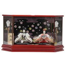 雛人形 親王ケース入り 小出松寿 京極 京十二番 手刺繍B hn275 hs378 幅57cm 六角メタリックレッドケース 2人 (24hina-ya-to03...
