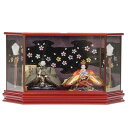 雛人形 親王ケース入り 大橋弌峰 京雛 芥子 掬塵 hn366 hs378 幅57cm 六角メタリックレッドケース 2人 (24hina-ya-to0400) ...