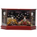 雛人形 親王ケース入り 小出松寿 おぼこ雛 四寸 黄櫨染 hn191 hs378 幅57cm 六角メタリックレッドケース 2人 (24hina-ya-to041...