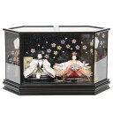 雛人形 親王ケース入り 小出松寿 京極 京十二番 手刺繍B hn275 hs414 幅57cm 六角黒ケース 2人 (24hina-ya-to0435) ひな人...