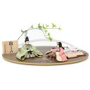 雛人形 親王平飾り 雛ごよみ 緑 柳S 垂れ髪 hn143 hs678 幅55cm モニュメントTAWAMI 葉 大 MIROKU茶 2人 (24hina-ya...