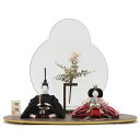 雛人形 親王平飾り 望月麗光 京十番 正絹雪鶴 hn77 hs748 幅60cm モニュメントHANAMADO MIROKU茶 2人 (24hina-ya-to...