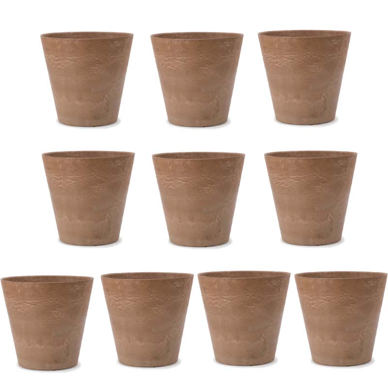 花・観葉植物用ポット アートストーン コニック S 22 ブラウン（10個入り）ar-001c22e [KTp225] 小型ポ..