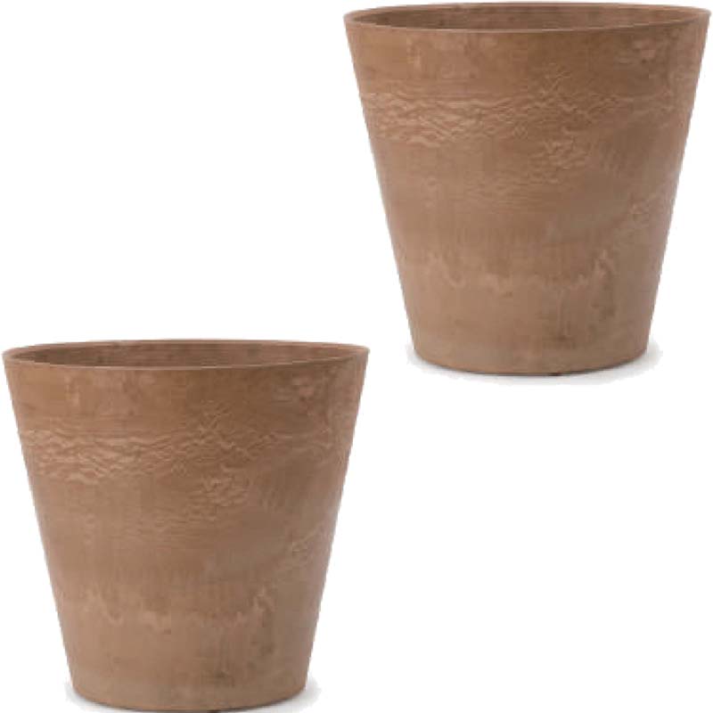 花・観葉植物用ポット アートストーン コニック XXL 43 ブラウン（2個入り）ar-001c43e [KTp225] 大型ポット （代引き不可）ホテル・オフィスビル・店舗 エクステリア インテリア