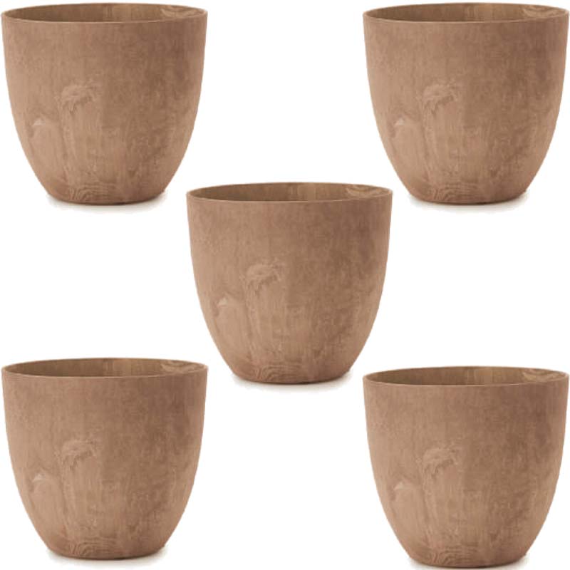 花・観葉植物用ポット アートストーン ラウンド S 28 ブラウン（5個入り）ar-002c28e [KTp227] 小型ポ..