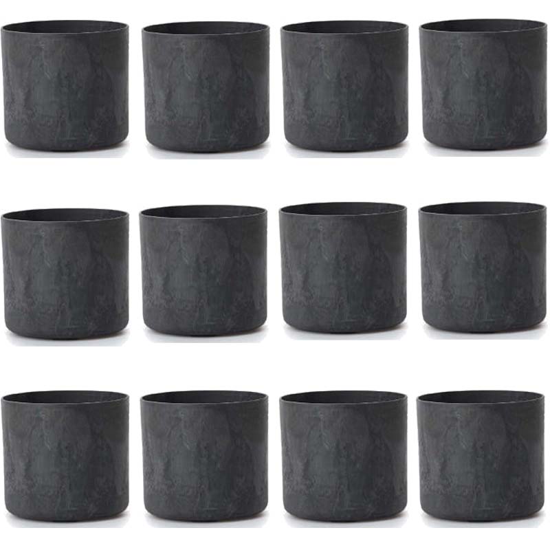 花・観葉植物用ポット アートストーン シリンダー R S 13 ブラック（12個入り）ar-003k13e [KTp225] 小..