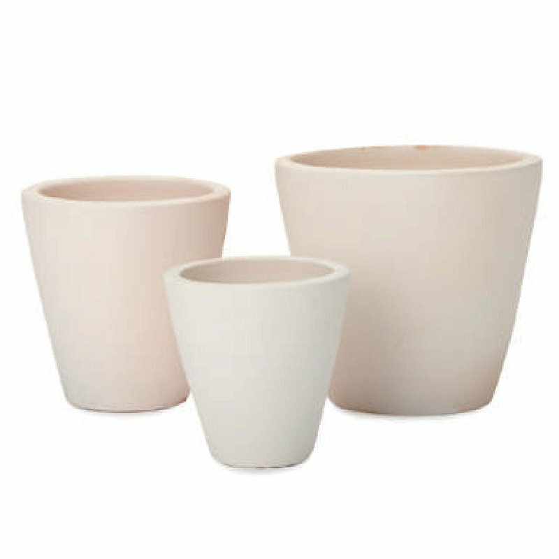 花・観葉植物用ポット イーシリーズ E-23W 白土焼付 3/SET L/M/S（LMS各1個入り計3個セット）es-e23w3s..