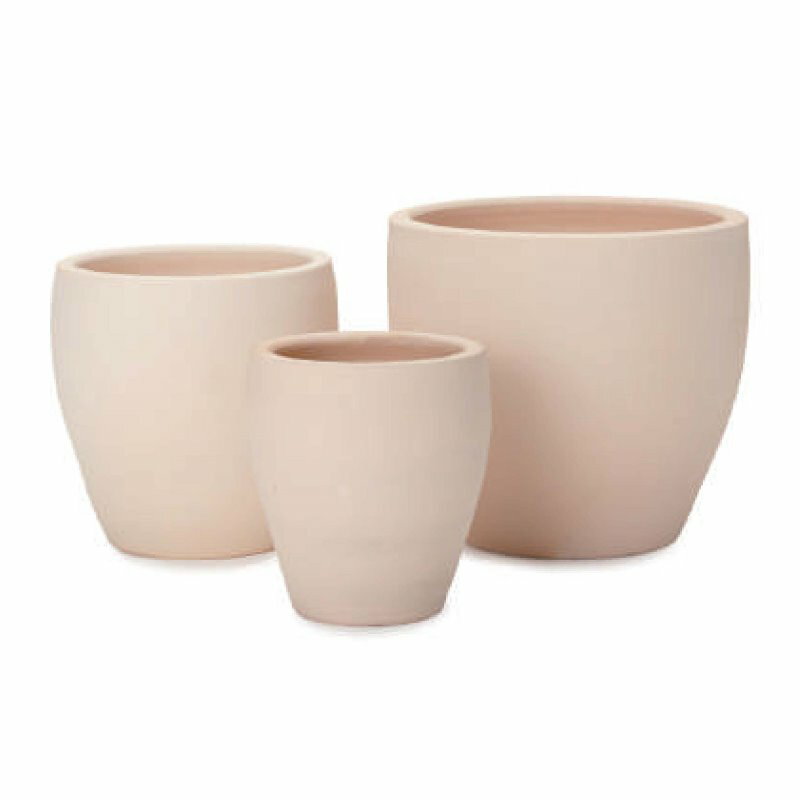 花・観葉植物用ポット イーシリーズ E-30W 白土焼付 3/SET L/M/S（LMS各1個入り計3個セット）es-e30w3s..