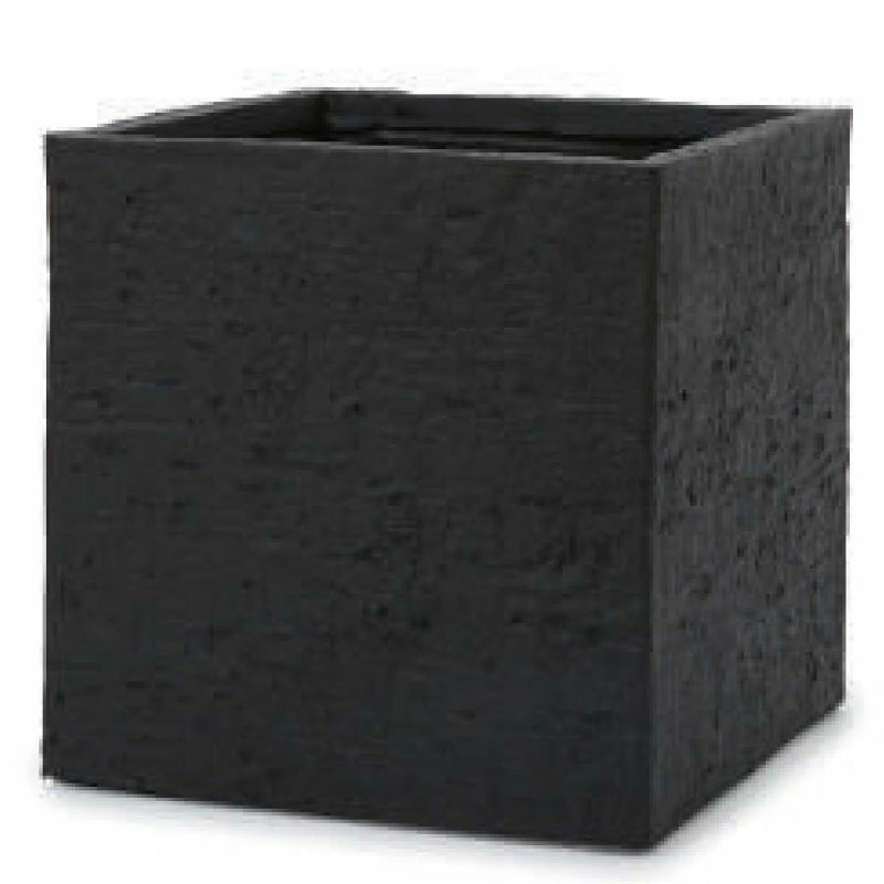 花・観葉植物用ポット ファイバークレイ ベータ キューブプランター ベアロック M 45/B ブラック（1個..