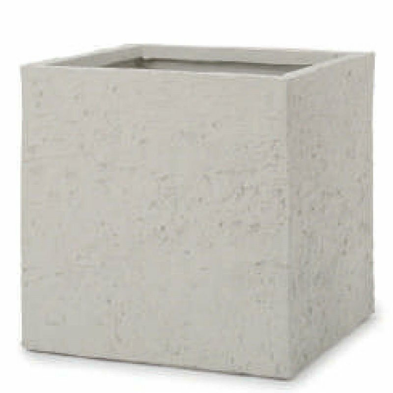 花・観葉植物用ポット ファイバークレイ ベータ キューブプランター ベアロック M 45/B オフホワイト（..