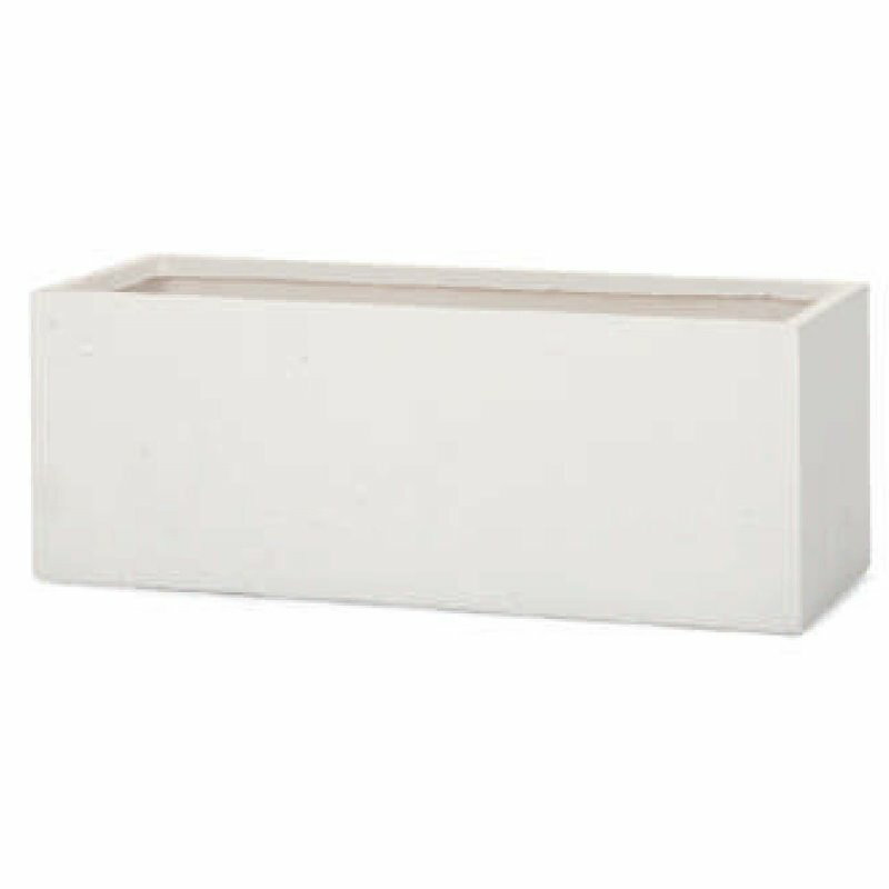 花・観葉植物用ポット ファイバークレイ ラムダ・スリム 長角プランター M 80/B 白（1個入り）fm-012w8..