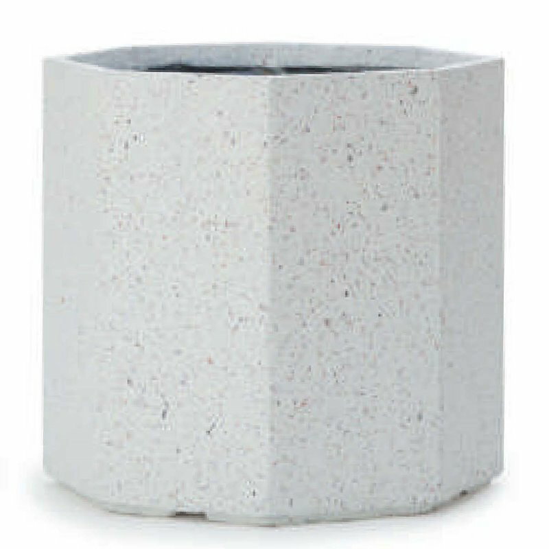 花・観葉植物用ポット ファイバークレイ オクト P テラゾ M 38/A ホワイト（1個入り）fm-p02w38e [KTp1..