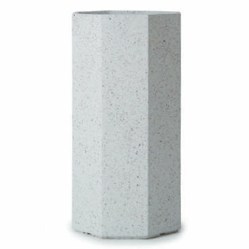 花・観葉植物用ポット ファイバークレイ オクト トール P テラゾ M 70/B ホワイト（1個入り）fm-p04w70..