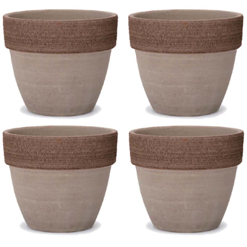 花・観葉植物用ポット イタリアンテラコッタ パラディオ モカ・グラフィアート M 7号（4個入り）it-kk1..