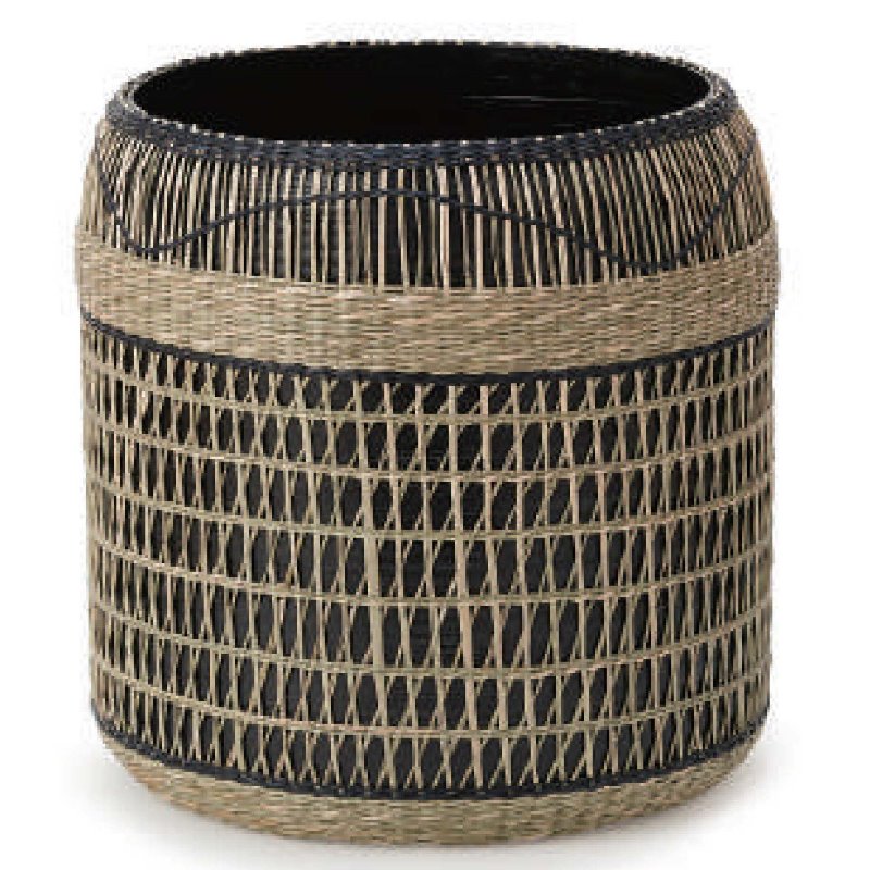 花・観葉植物用ポット アルマ ウーブン M 30/A ブラック（1個入り）al-j11k30e [KTp371] 中型鉢カバー ..