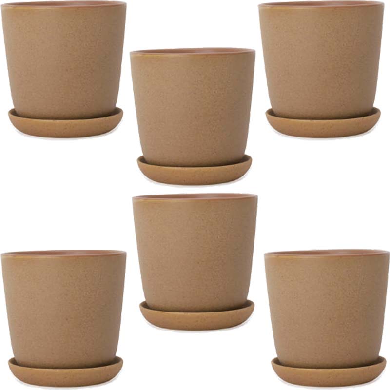 花・観葉植物用ポット アレナ ラウンド S 4号 サンディブラウン（6個入り）an-001c04p [KTp415] ミニポ..