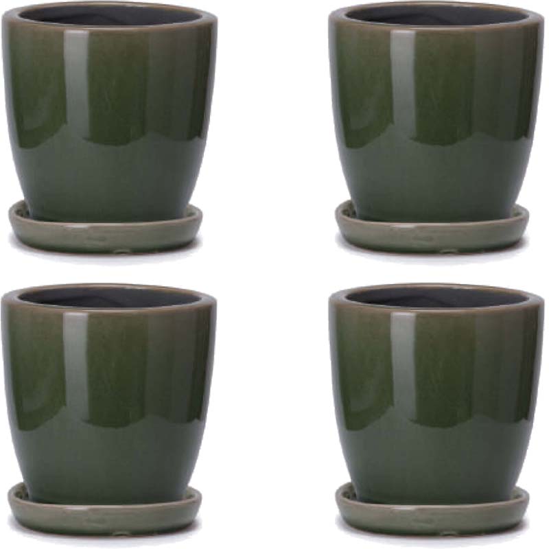 花・観葉植物用ポット アステア トール M 4号 グリーン（4個入り）at-002g04p [KTp411] ミニポット 受..