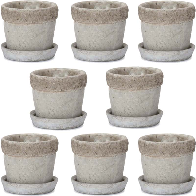 花・観葉植物用ポット リト ラウンド 3号 S（8個入り）ce-002x03p [KTp431] ミニポット 受皿付 （代引..