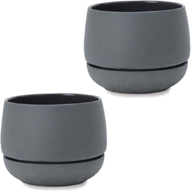 花・観葉植物用ポット カンピリ バレル 4号 ダークグレー（2個入り）cp-103d04p [KTp407] ミニポット ..