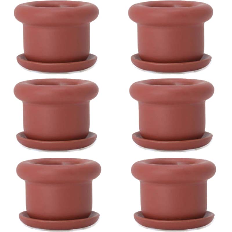 花・観葉植物用ポット シア メドウェイ 2号 赤茶（6個入り）ix-a02r02p [KTp419] ミニポット 受皿付 （..