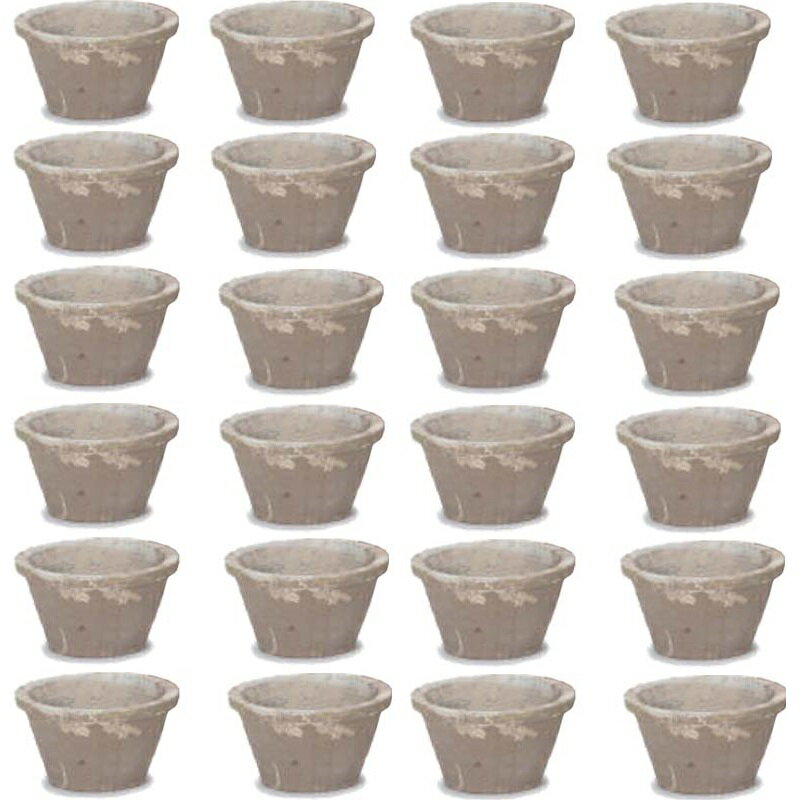 花・観葉植物用ポット モスポット スタンダード アンティークホワイト XS 3号 白（24個入り）ms-100w03..