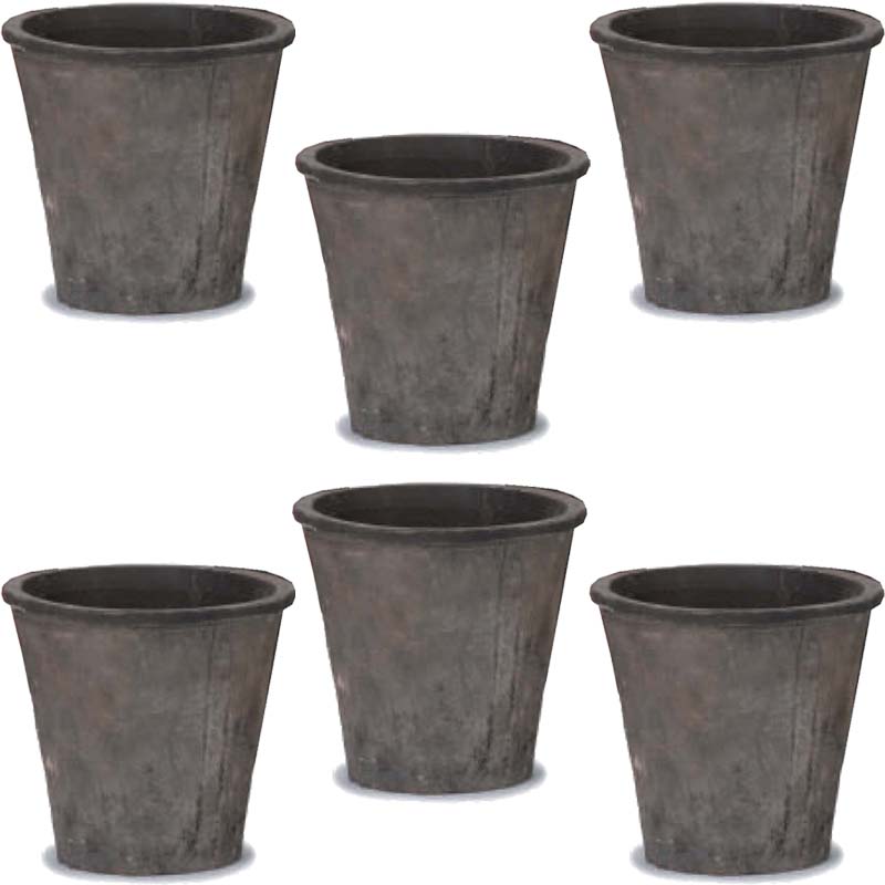 花・観葉植物用ポット モスポット アザレア グレー M 7号 灰（6個入り）ms-400b07e [KTp289] 小型ポッ..