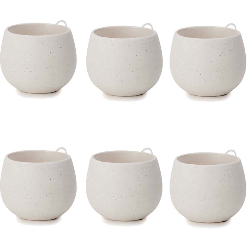 花・観葉植物用ポット ポネン バリー 3号用 ホワイト（6個入り）po-003w03e [KTp403] ミニポット （代..