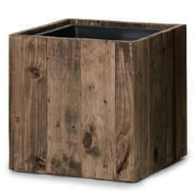 花・観葉植物用ポット リサイクルウッド キューブ S 33/A（1個入り）re-302x33e [KTp383] 中型プランタ..