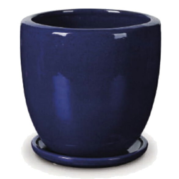 花・観葉植物用ポット ビトロ ドゥオ L 16号/B ネイビー釉（1個入り）vt-r02n16p [KTp323] 大型ポット ..