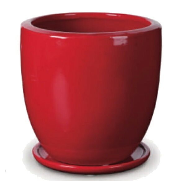 花・観葉植物用ポット ビトロ ドゥオ L 16号/B レッド釉（1個入り）vt-r02r16p [KTp323] 大型ポット 受..