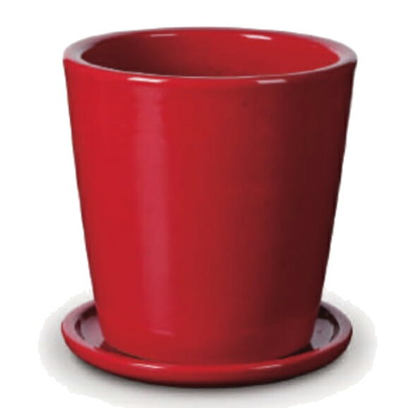 花・観葉植物用ポット ビトロ ドーセ S 8号/A レッド釉（1個入り）vt-r10r08p [KTp325] 小型ポット 受..