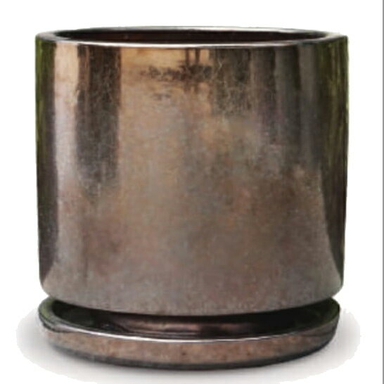 花・観葉植物用ポット ビトロ エンデカ L 13号/A ゴールド釉（1個入り）vt-r11d13p [KTp315] 中型ポッ..