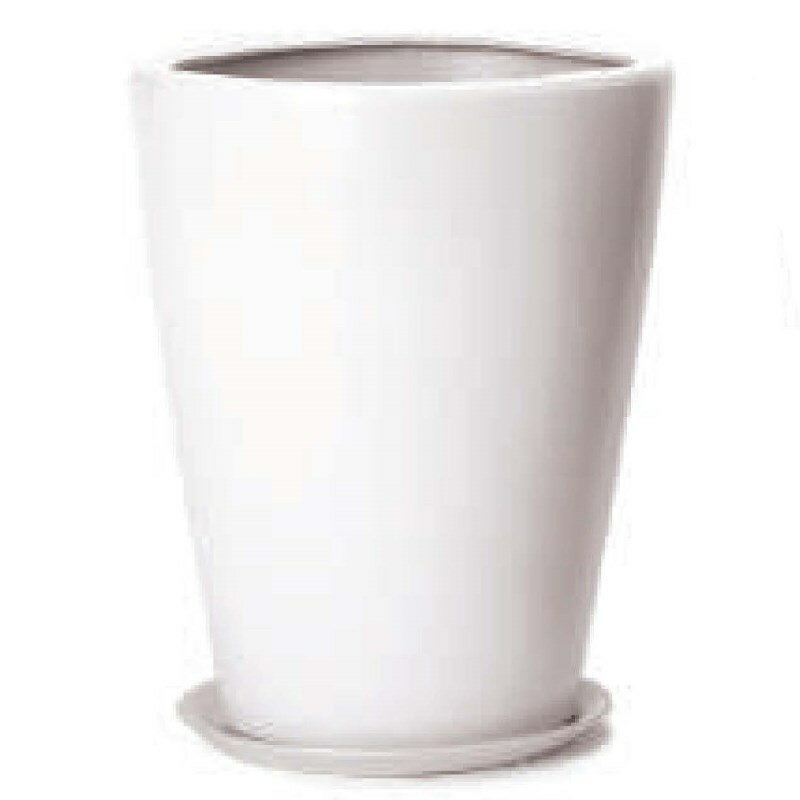 花・観葉植物用ポット WYモダン モダン PR1 マット釉 受皿付セット L 13号/A 白（1個入り）wy-pr1w13p ..