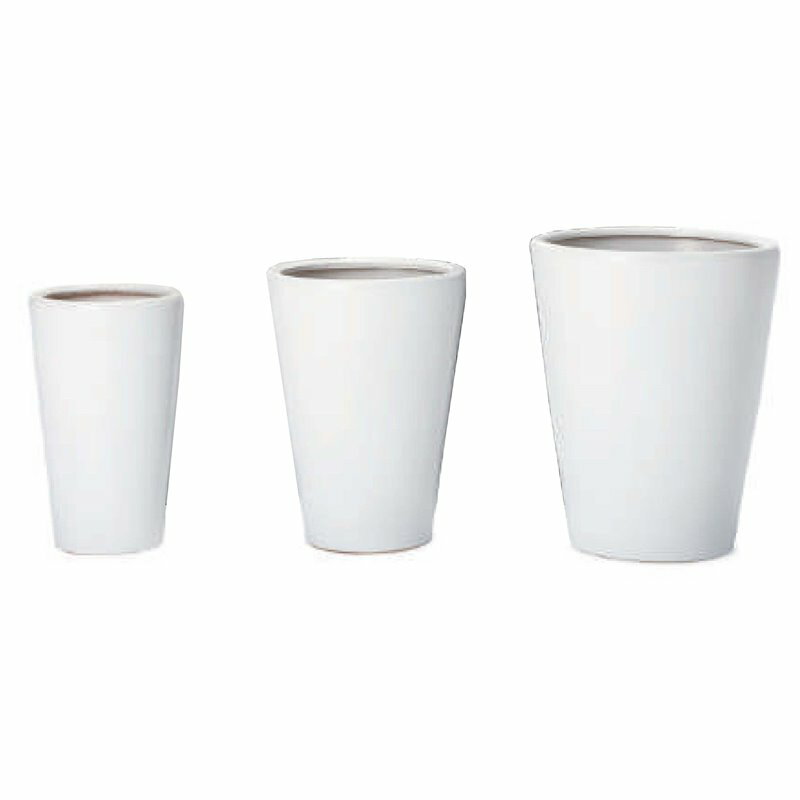 花・観葉植物用ポット WYモダン モダン PR1 マット釉 3/SET/A M/S/XS 白（M/S/XS各1個入り計3個セット..