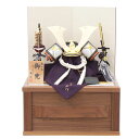五月人形 兜 収納飾り 1/5 幅35cm(245to0075)辰広 将(白朱赤) 江戸甲冑 市松柄ウォルナット9号 ym1118n(gk2b/yb1033/y...
