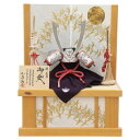五月人形 兜 収納飾り 1/3 幅45cm(245to0113)鞆美 源義家 銀 上笠 江戸甲冑 桧造り京洛月に千羽鶴 ym1094n(gk102b/yb102...