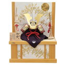 五月人形 兜 収納飾り 1/3 幅45cm(245to0116)鞆美 源義経 江戸甲冑 桧造り京洛月に千羽鶴 ym1184n(gk66b/yb1029/yd10...