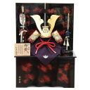 五月人形 兜 収納飾り 1/3 幅40cm(245to0130)鞆美 源義経 江戸甲冑 根来塗り(赤) ym1184n(gk66b/yb1030/yy1013/...