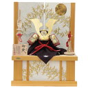 五月人形 兜 収納飾り 1/3 幅45cm(245to1010)鞆美 源義経 萌葱 江戸甲冑 桧造り京洛月に千羽鶴 ym1212n(gk229b/yb1029y...