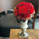 プリザーブドフラワー Presarved Flower Arrangment(no10-1316)大サイズ レッド(01) ポット型(8p) 1個入り 高さ18...
