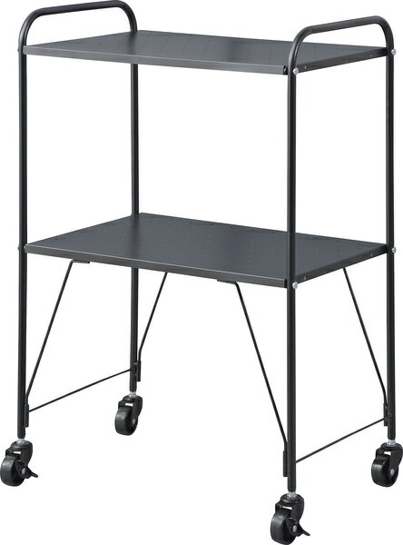 サイドワゴン　LFS-883BK　ブラック　マルチワゴン キッチンワゴン ワゴン キッチン 洗面所 デスク回り キャスター 移動 ストッパー付き パンチング仕様 デスク 収納 ブラック ブルー ホワイト